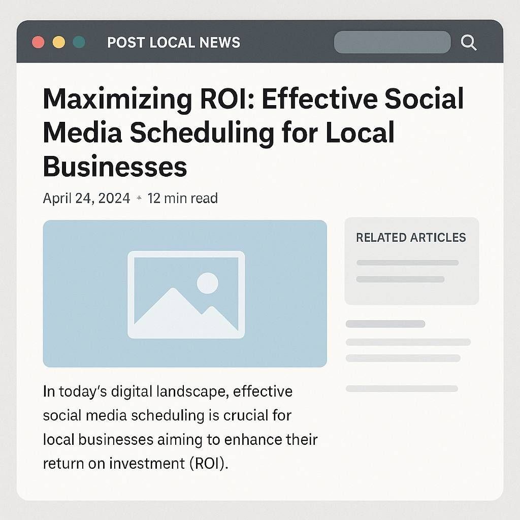 Screenshot mock-up of a Post Local News blog article